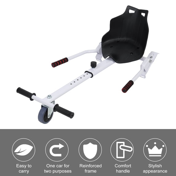 SHUO Y - Hoverboards Seat Attachment, Hoverboards Go Kart Attachment, Accessory for Self Balancing Scooter, Fit for 6.5”-10” Hoverboards (Hoverboards not included) (White)