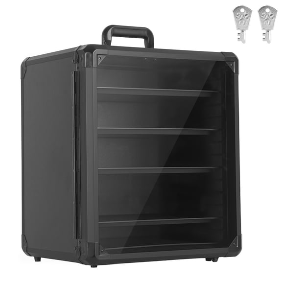 SHUO Y - Miniatures Storage Case, Miniatures Transport Case with 5 Trays, Aluminum Alloy Frame, Transport Action Figure Display Case with Lock for Miniatures, Figures and Collectibles