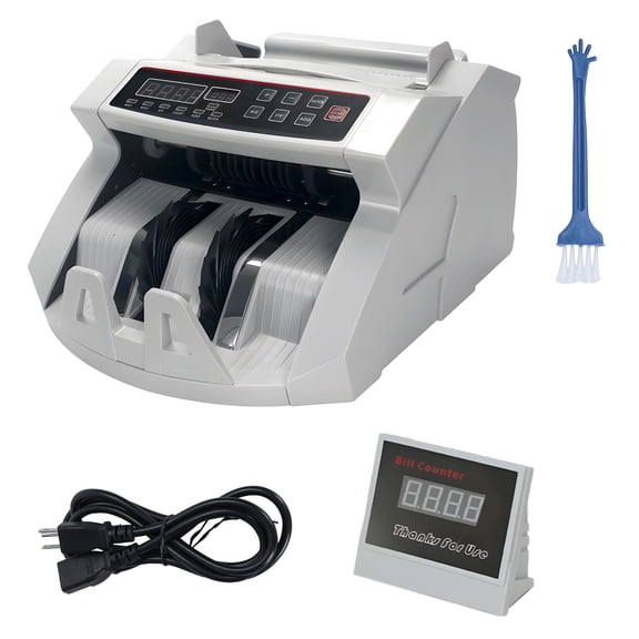 SHUO Y - Money Counter Machine with UV/MG/IR Counterfeit Detection, 900 Bills/Min Bill Counter with LCD Display, Multi-Note Cash Counting Machine