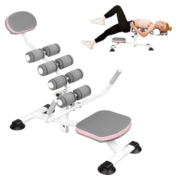 SHUO Y - Multi-Function Lumbar Stretch Device for Back Pain Relief, Adjustable Backrest, Ergonomic Design, Thickened Pads, Back Stretcher for Home & Gym Use, Supports 440 lbs