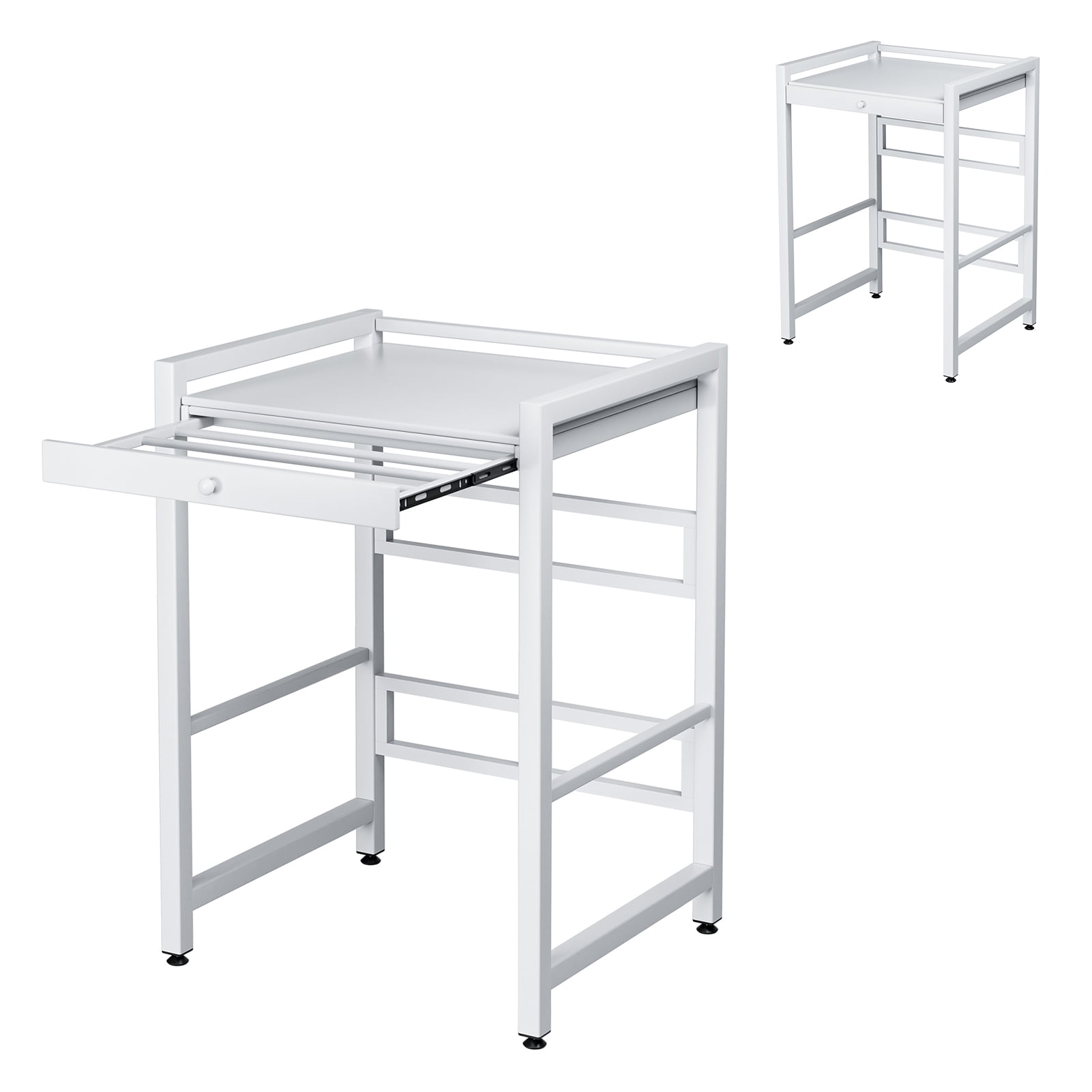 SHUO Y - Over The Washer Storage Shelf, Washing Machine Storage Utility Rack with Countertop, Washing Machine Storage Stand, White