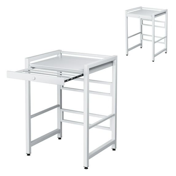 SHUO Y - Over The Washer Storage Shelf, Washing Machine Storage Utility Rack with Countertop, Washing Machine Storage Stand, White