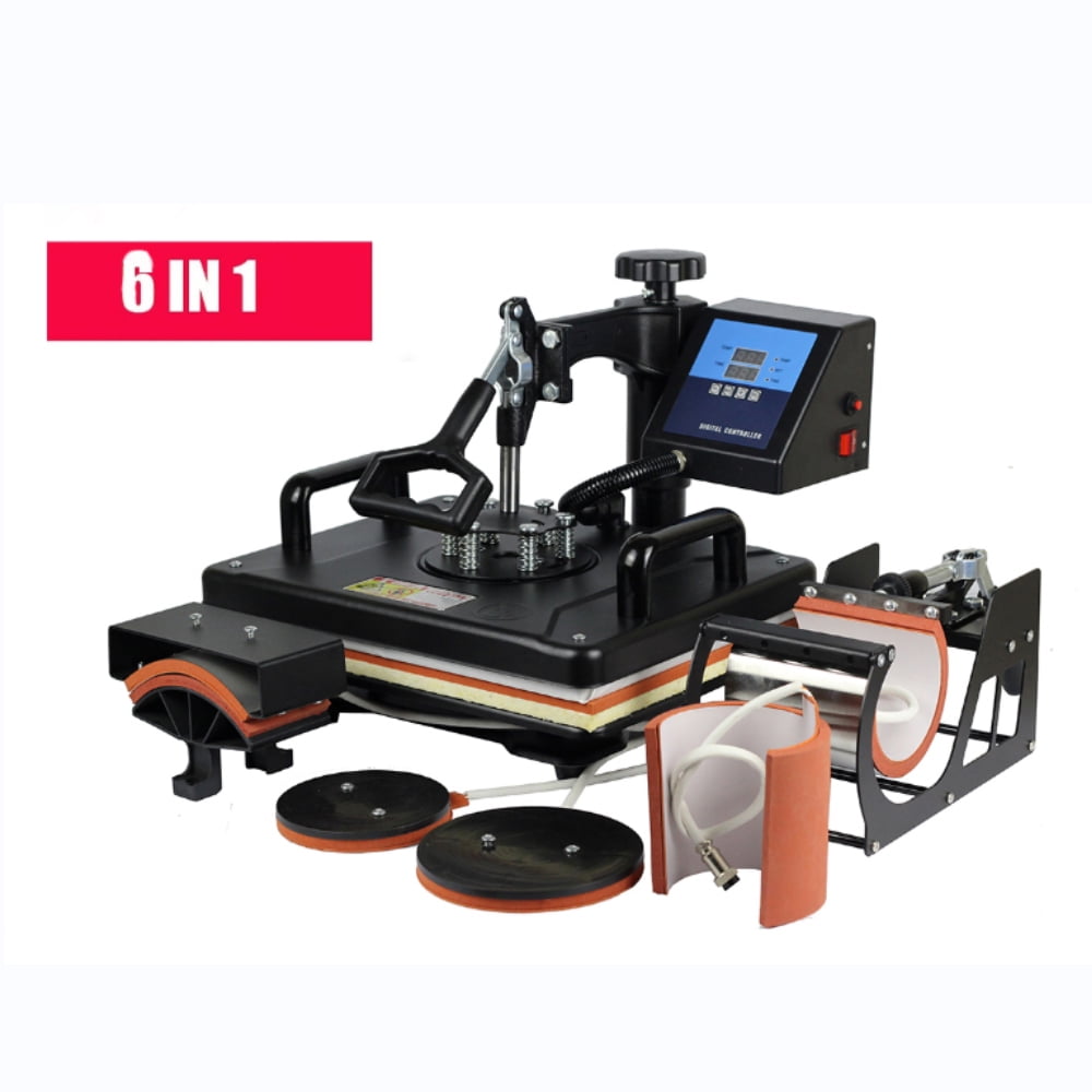 SHUOHAO Brand Cheap 30*38 CM 6 in 1 Combo Heat Press Machine Sublimation Printer 2D Heat Transfer Machine for Cap Mug Plate T-shirts CE Approved