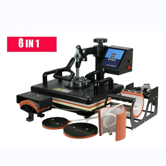 SHUOHAO Brand Cheap 30*38 CM 6 in 1 Combo Heat Press Machine Sublimation Printer 2D Heat Transfer Machine for Cap Mug Plate T-shirts CE Approved