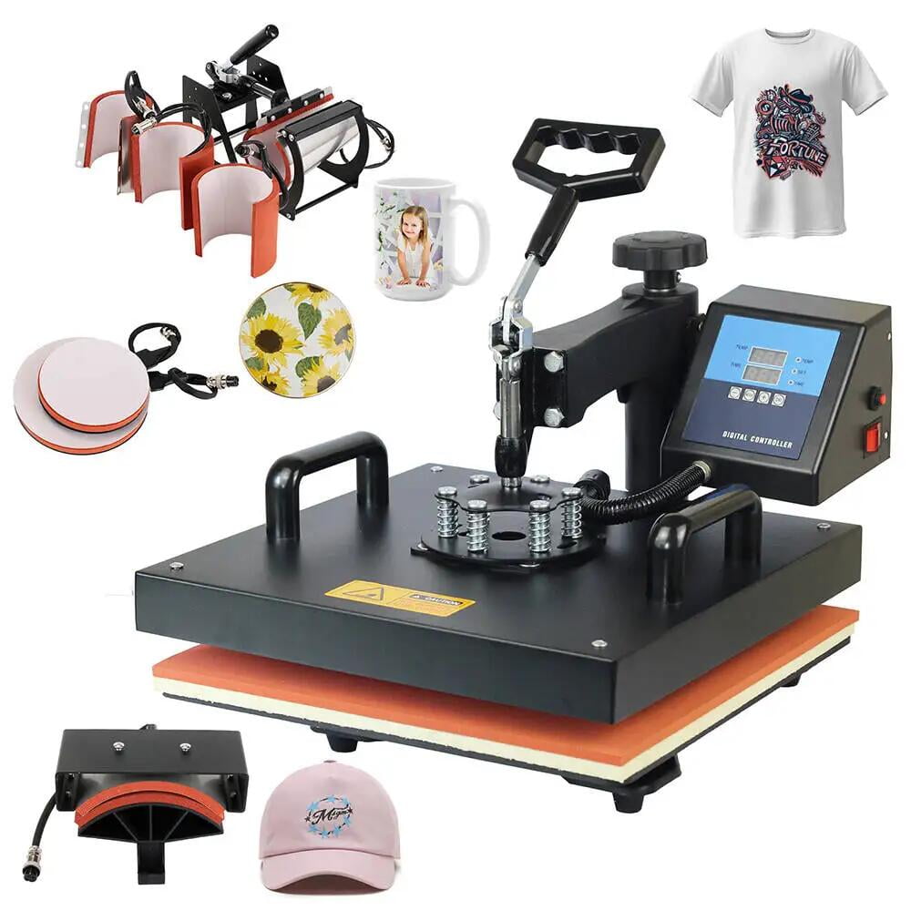 SHUOHAObrand Cheap 38*38CM 8 in 1 Combo Heat press Machine Sublimation Printer 2D Heat Transfer Machine for Cap Mug Plate Tshirts CE Approved