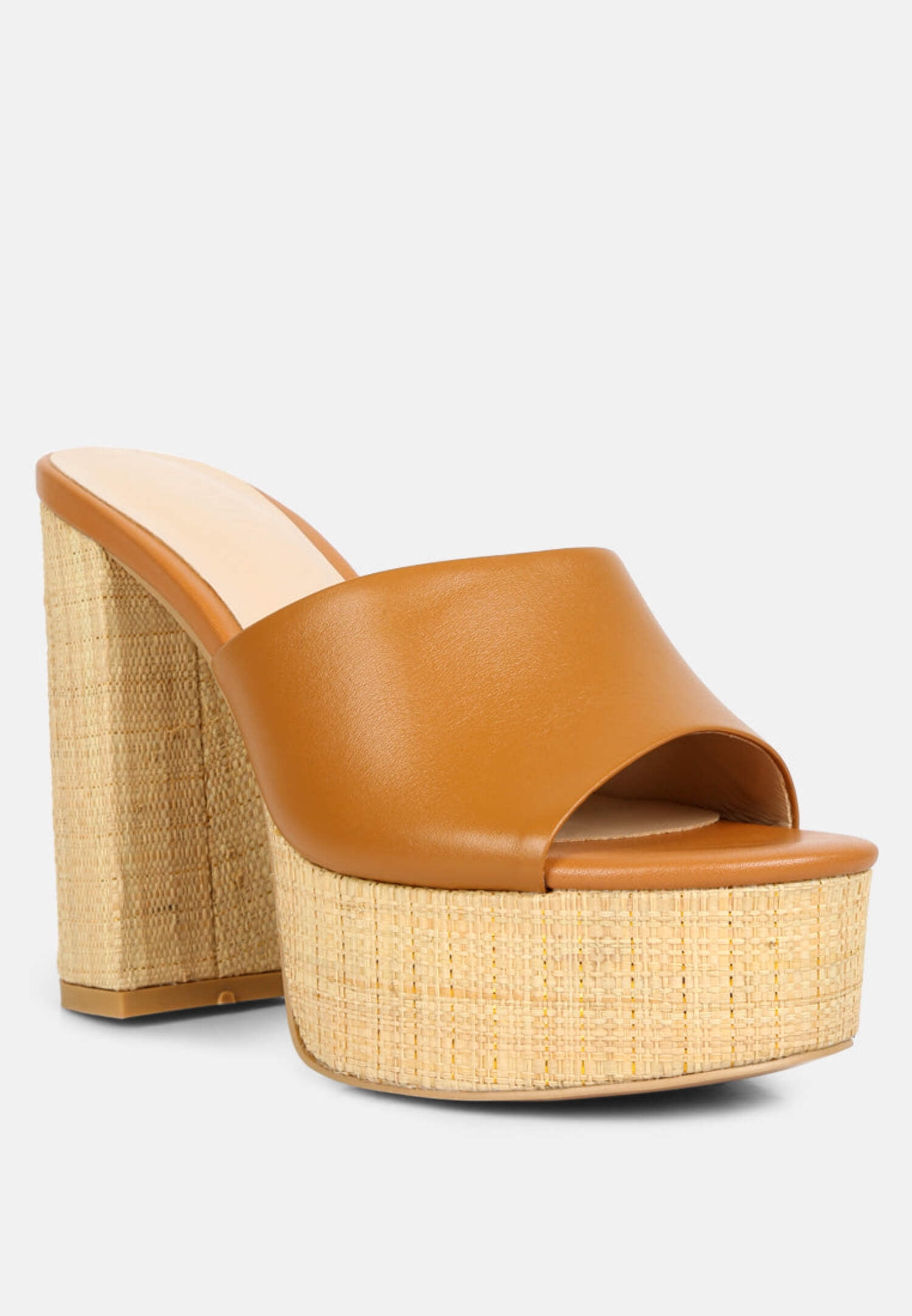 Block Hel SHURI Open Toe High Block Heel Sandals in Tan - Walmart.com