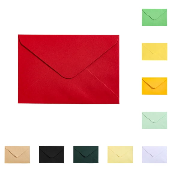 SHURUIMA 5x7 V-Flap Multi-Color Paper Invitation Envelopes 7.3x5.2 Inch 10-Tone Matte Blank Card Envelopes For Wedding Birthday Thank You Graduation Photo Cards