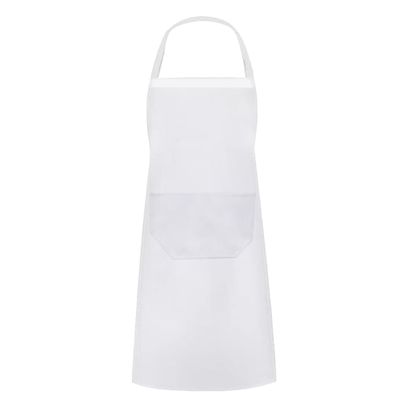 SHURUIMA Blank White Bib Apron, Adjustable Neck Strap Apron with Front Pocket, Plain Lightweight Apron for Kitchen, Restaurant, Painting & DIY Custom Printing