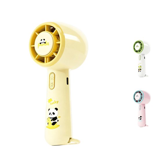 SHURUIMA Cute Panda Handheld Fan Rechargeable Portable USB Fan Plastic Mini Travel Cooling Fan 2.44x2.44x5.91 Inches Single Pack