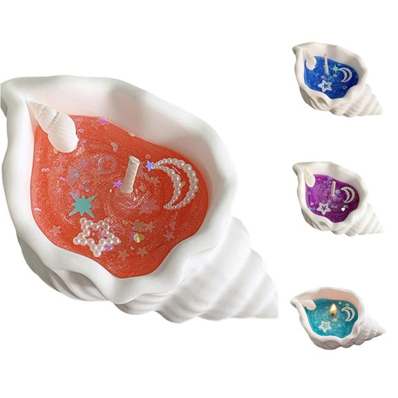 SHURUIMA Scented Conch Candle, Handmade Sea Fragrance Art Candle, Conch Shell Shape Decorative Candle, Durable Tabletop Ornament, 3.7 X 2.2 X 1.8 Inch, 1 Pack