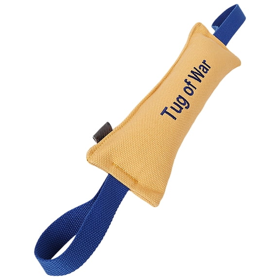 SHURUIMA Tug Of War Canvas Dog Tug Toy, Durable Double Nylon Loop Cloth Interactive Training Bite Stick, 13.8 Inch Yellow Outdoor Medium Large Breed Molar Play Accessory, 1 Count