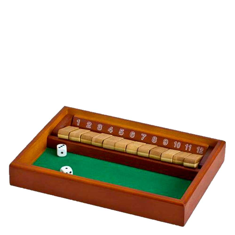 SHUT THE BOX DELUXE A CLASSIC WOODEN DICE GAME OF STRATEGY WITH 12