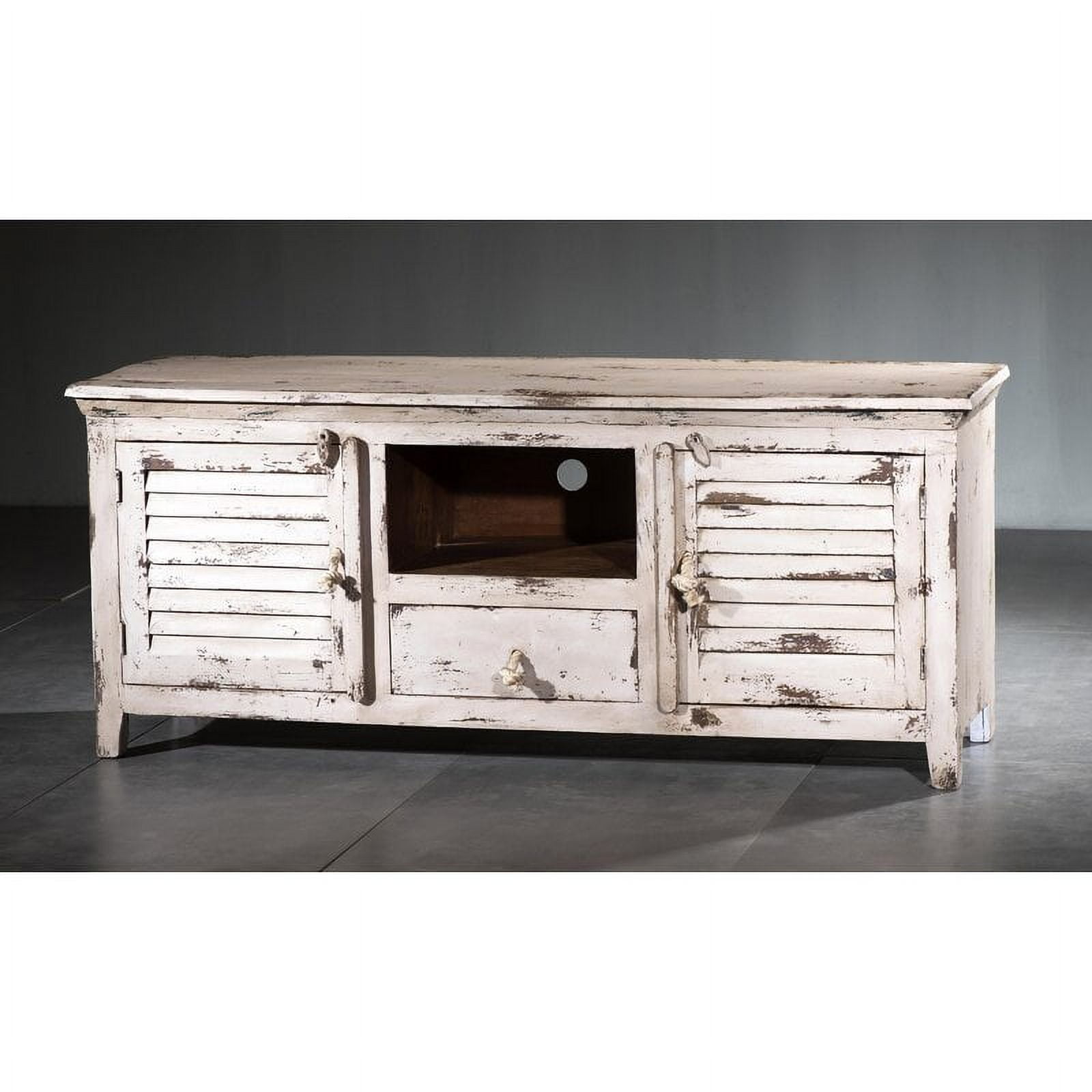 SHUTTER WOOD 2 1 DRAWER, OPEN SHELF TV CONSOLE