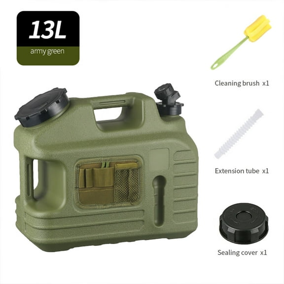SHUWND 3.5 Gallon/13L Water Containers with Spigot & Toolkit Bag, BPA Free Water Jug, Military Green Water Tank, Multifunction Water Storage Containers for Camping Outdoor Hiking,Emergency Stroage