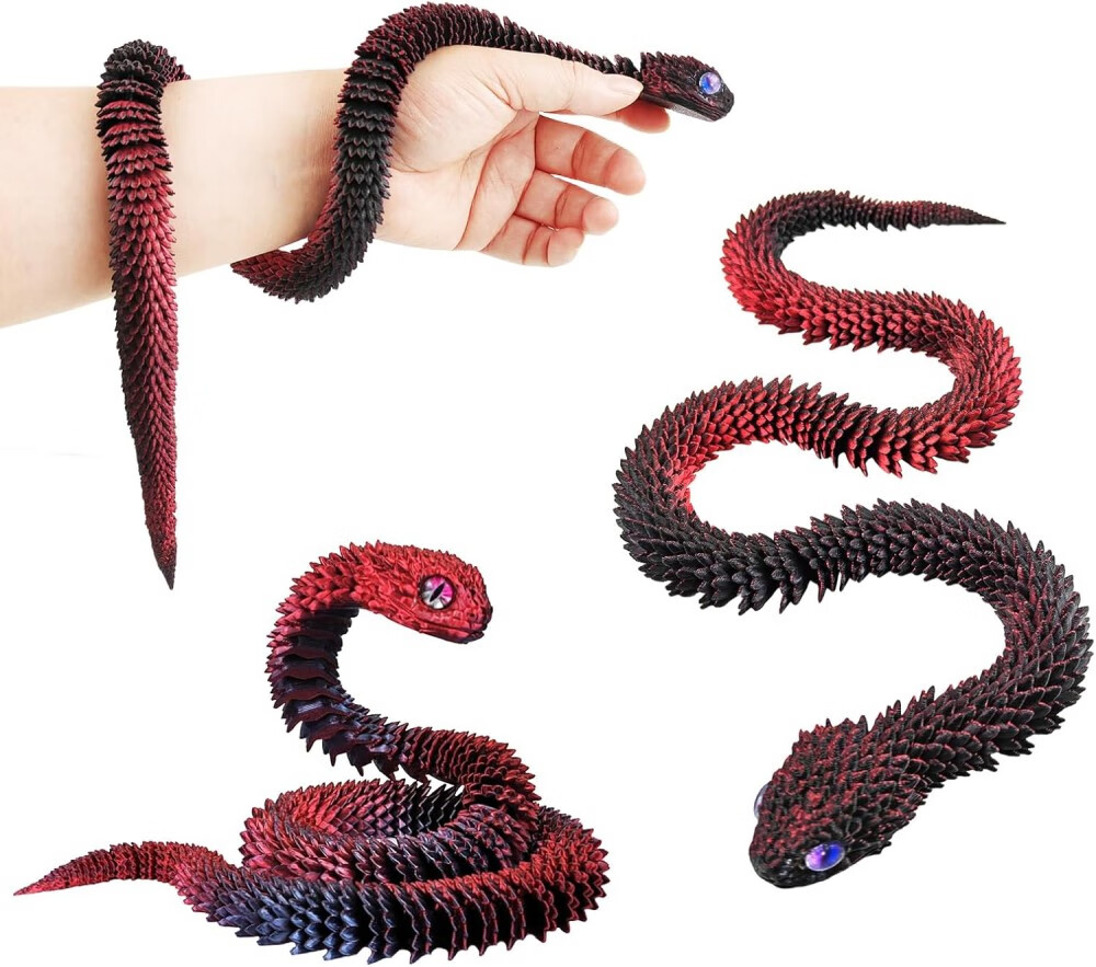 SHUWND 3D Printed Animals Snake, 24 inch Surprise Mystery Fidget ...