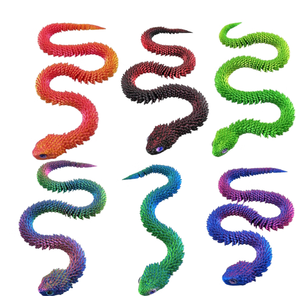 SHUWND 3D Printed Animals Snake, 24 inch Surprise Mystery Fidget ...