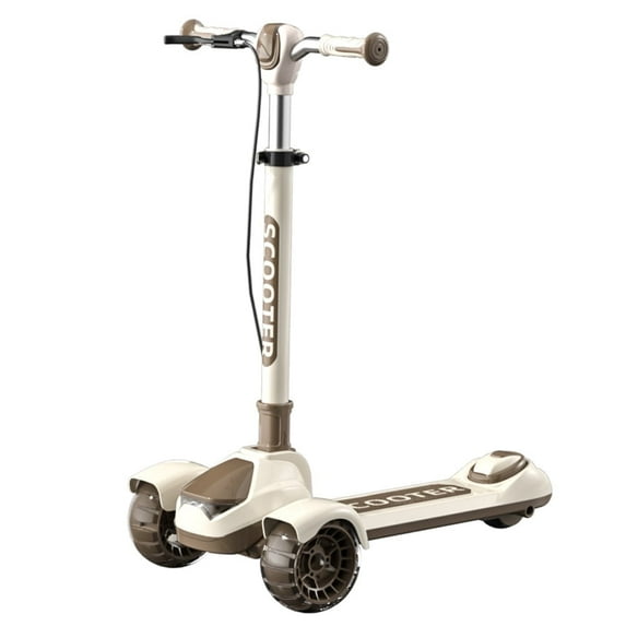 SHUWND Foldable Kick Scooter with Handbrake, 3 Wheel Adjustable Height Scooter with 2 Brake
