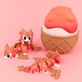 thumbnail image 1 of SHUWND Ice Cream Style 3D Printed Fly Dragon with Egg, Flexible Realistic Articulated Animal Fidget Toys, 1 of 5