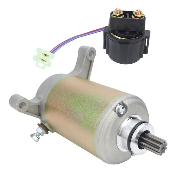 SHUmandala Starter Motor wtih Solenoid Relay Replacement for Yamaha Big Bear 350 4x4 YFM350FW 1987-1996/Moto-4 350 YFM350ER 1987-1990 1992-1995 1UY-81890-00-00