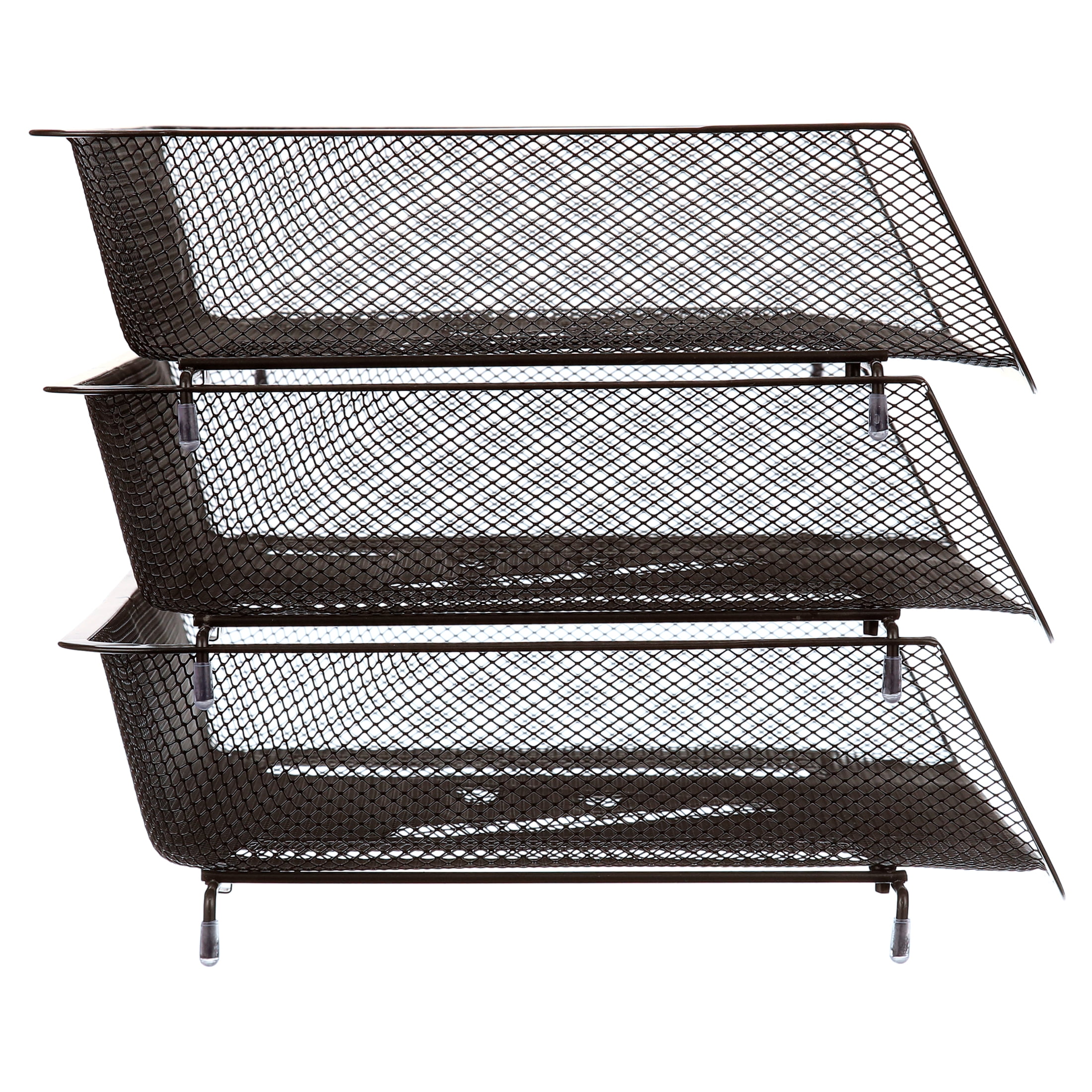 SHW 3PK Horizontal Stackable Document Tray, Black