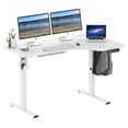 thumbnail image 1 of SHW 55-Inch L-Shaped Electric Height Adjustable Standing Desk with Right Facing Corner, White, 1 of 5