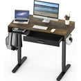 thumbnail image 1 of SHW Claire 40 Inch Height Adjustable Electric Standing Desk with Storage Space and Drawer, Rustic Brown, 1 of 13