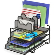 SHW Desk 3 Sliding Trays w/ Step File Organizer