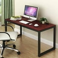 thumbnail image 1 of SHW Home Office 55-Inch Large Computer Desk, Black/Cherry, 1 of 2