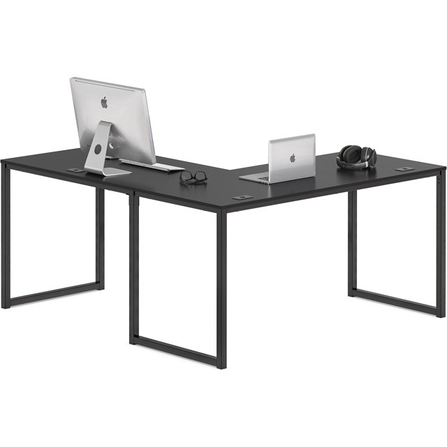 SHW Mission LShaped Corner Desk, BLACK