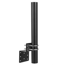 SHWCELL Antenna Pole Mount for Outdoor, 14 Inch Antenna Mast Pole with Double U-Bolts, Universal Pole Mount Bracket for Signal Booster, Easy Installation Home Outside Antenna Mounting Pole - Black