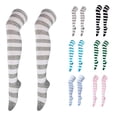 thumbnail image 1 of SHX 1/2" Stripe Fashion/Costume Knee High Socks Tights Over the Knee for Women, 1PR, 1 of 5