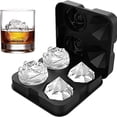 thumbnail image 1 of SHX 2.5inch Ice Cube Molds, Silicone Ice Cube Tray 2 Rose & 2 Diamond Ice Ball Maker for Chilling Cocktails, Whiskey, Bourbon & Homemade Juice, 1 of 6