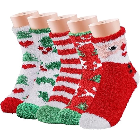 SHX 5 Pairs Womens Wool Socks, Winter Warm Wool Socks Thick Knit Socks Hiking Socks, Warm Thick Soft Cozy Socks for Girls, Winter Warm Socks for Women