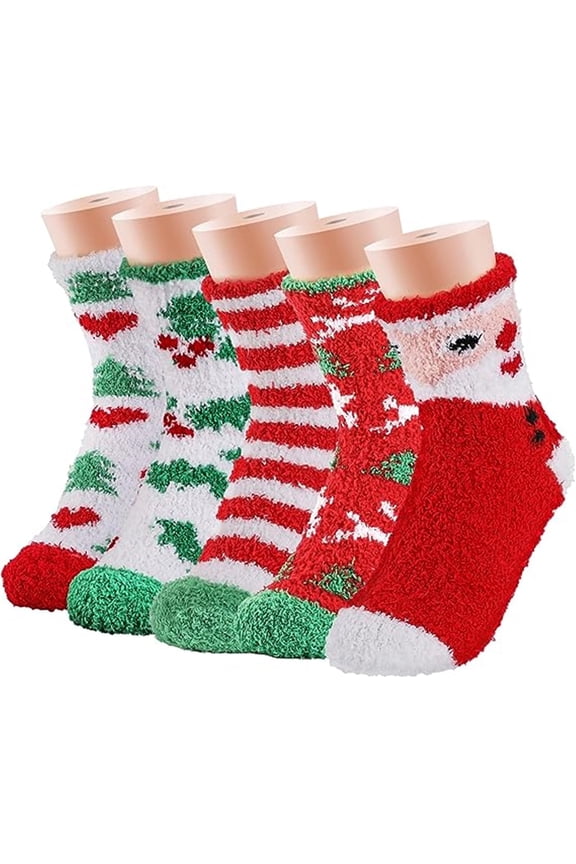 5 Pairs Womens Wool Socks, Winter Warm Wool Socks Thick Knit Socks Hiking Socks, Warm Thick Soft Cozy Socks for Girls, Winter Warm Socks for Women