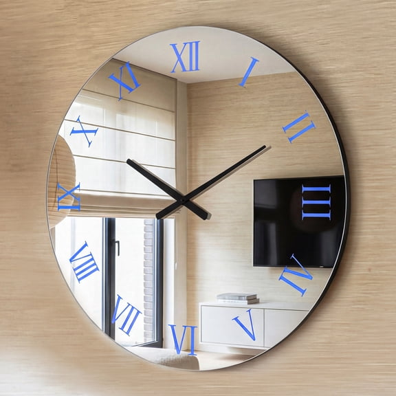 SHYFOY 28" Large LED Wall Clock with Remote, Dimmable RGB Color Changing Mirror Clock, Roman Numeral Circular Wall Clock for Living Room Bedroom Office