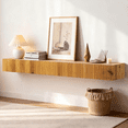 thumbnail image 1 of SHYFOY 60-Inch Rustic Fireplace Mantel Shelf Wall-Mounted Floating Wood Mantel for Living Room, 1 of 8