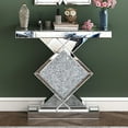 thumbnail image 1 of SHYFOY Contemporary Mirrored Console Table Silver Entryway Table with Diamond Inlay Long Accent Table Glass Sofa Table for Home Decor, 1 of 7