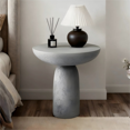 thumbnail image 1 of SHYFOY Fiberglass Mushroom-Shaped Accent Table, 18.5" Tall Modern Textured Side Table for Living Room, Bedroom, or Patio, 1 of 10