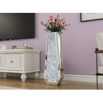 SHYFOY Glam Tall Crushed Diamond Floor Vase Flowers Floor Vase Glass Vases for Home Decor