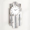 thumbnail image 1 of SHYFOY Luxury Art Deco Mirrored Wall Clock with Crushed Diamond Inlay Silver Glass Accent for Living Room, 1 of 8