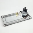 thumbnail image 1 of SHYFOY Mirrored Perfume Tray Crystal Crushed Diamond Glass Silver for Vanity Dresser Bathroom, 1 of 8