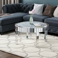 thumbnail image 1 of SHYFOY Modern Crystal Inlay Round MDF Glass Coffee Table, Silver, 1 of 9
