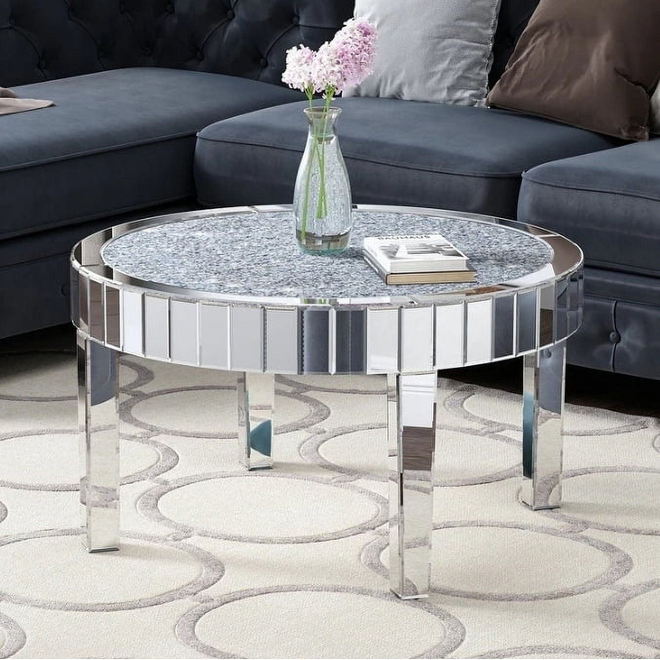 Crushed mirror table discount