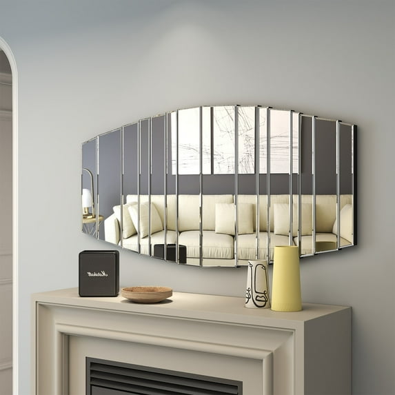 SHYFOY Sunburst Framless Irregular Accent Wall Mirror - 43.3"×21.65"