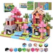 SHYUJAJIE 128 Pieces Magnetic Cube Blocks for Kids, Magnetic Building Blocks Build Your Own 3D Fun World, Best Gifts for 3+ Ages Girls Boys