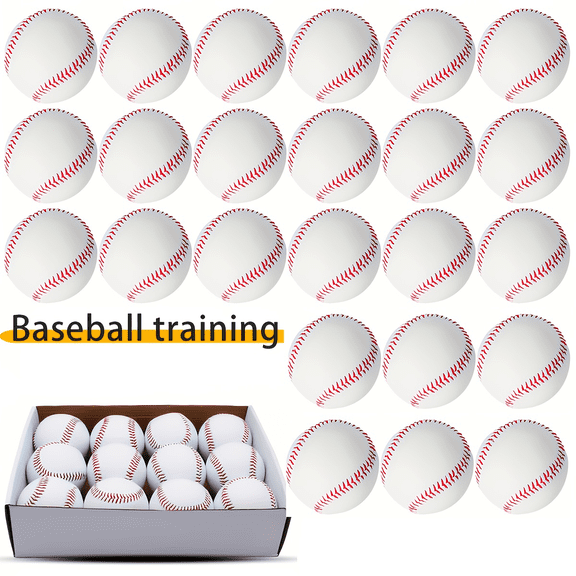SHYUJAJIE 24 Pack Baseballs, 2.83-inch Practice Baseballs, Leather Baseballs for Batting and Pitching Practice