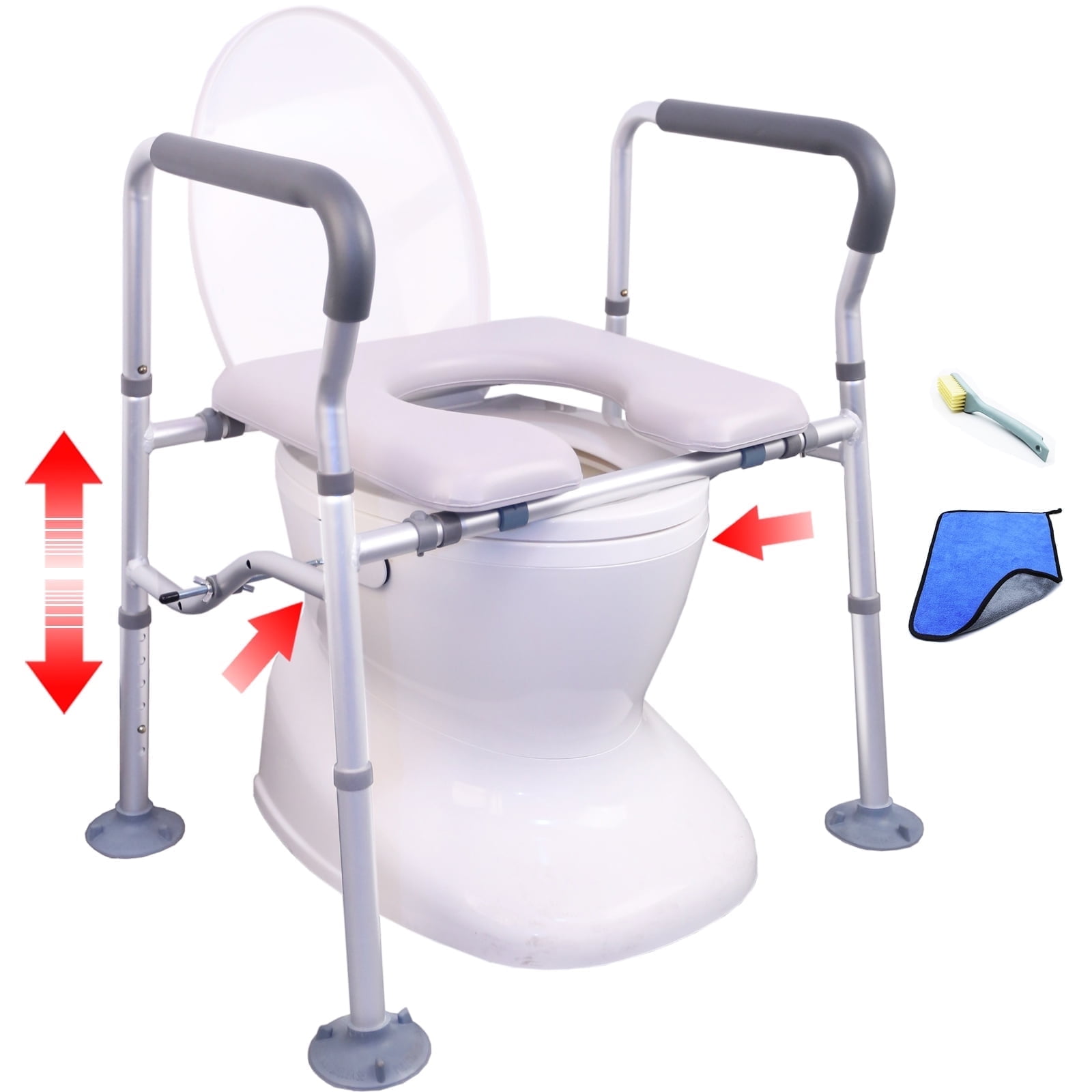 SHYUJAJIE Raised Toilet Seat with Handles 450lbs, Fit Most Toilet ...