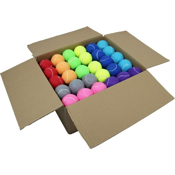 Magicorange 90 Pack Tennis Balls, Exercise Playing Balls for Pet Dog, High Elasticity Practice Tennis Balls for Beginner (2.58 inch, Multicolor)