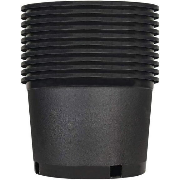 SHZAITOR 1/2/3/5/7/10/15 gallon Premium Black Plastic Nursery Plant Container Garden Planter Pots