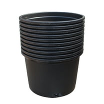 SHZAITOR 12.8" x 10.6" x 8.9" Round Black Plastic Plant Pot with Drainage Holes